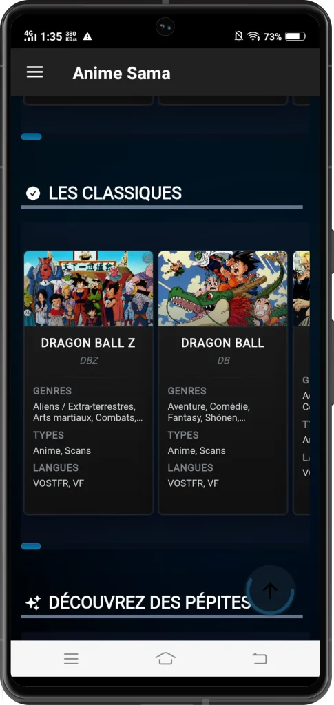 Téléchargez l' Anime Sama App pour Android Capture d'écran 4 animesamaapp.fr